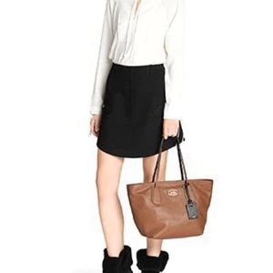 COACH Crossgrain Taxi Zip Top Tote Saddle Brown #33915 large purse